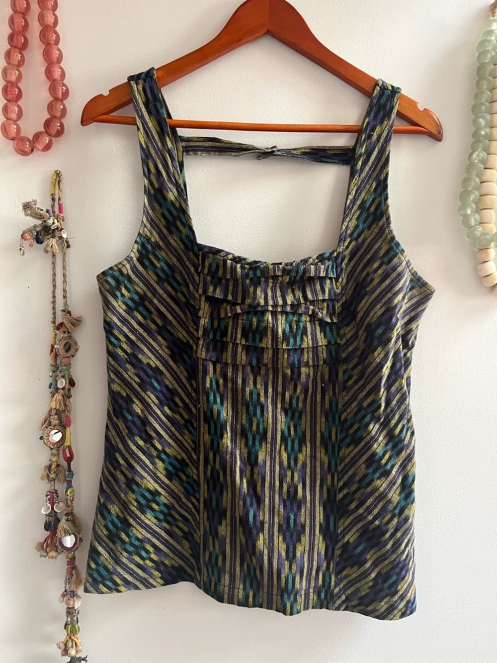 Patterned ethnic cotton tank Top